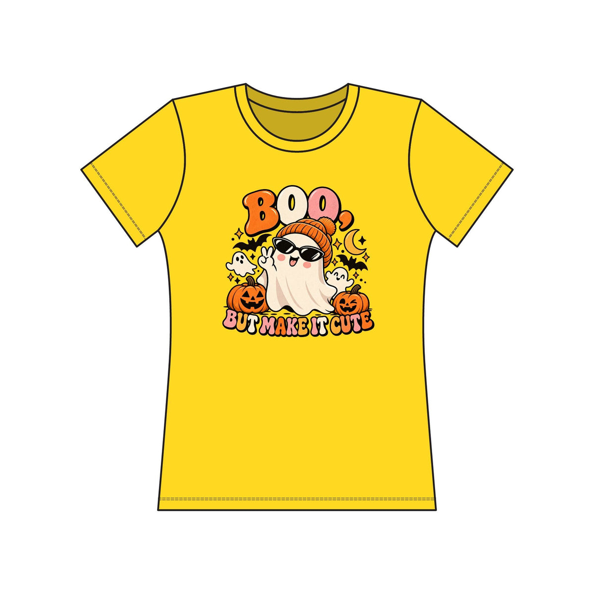 Boo But Make It Cute Halloween ghost tee by DESMINE