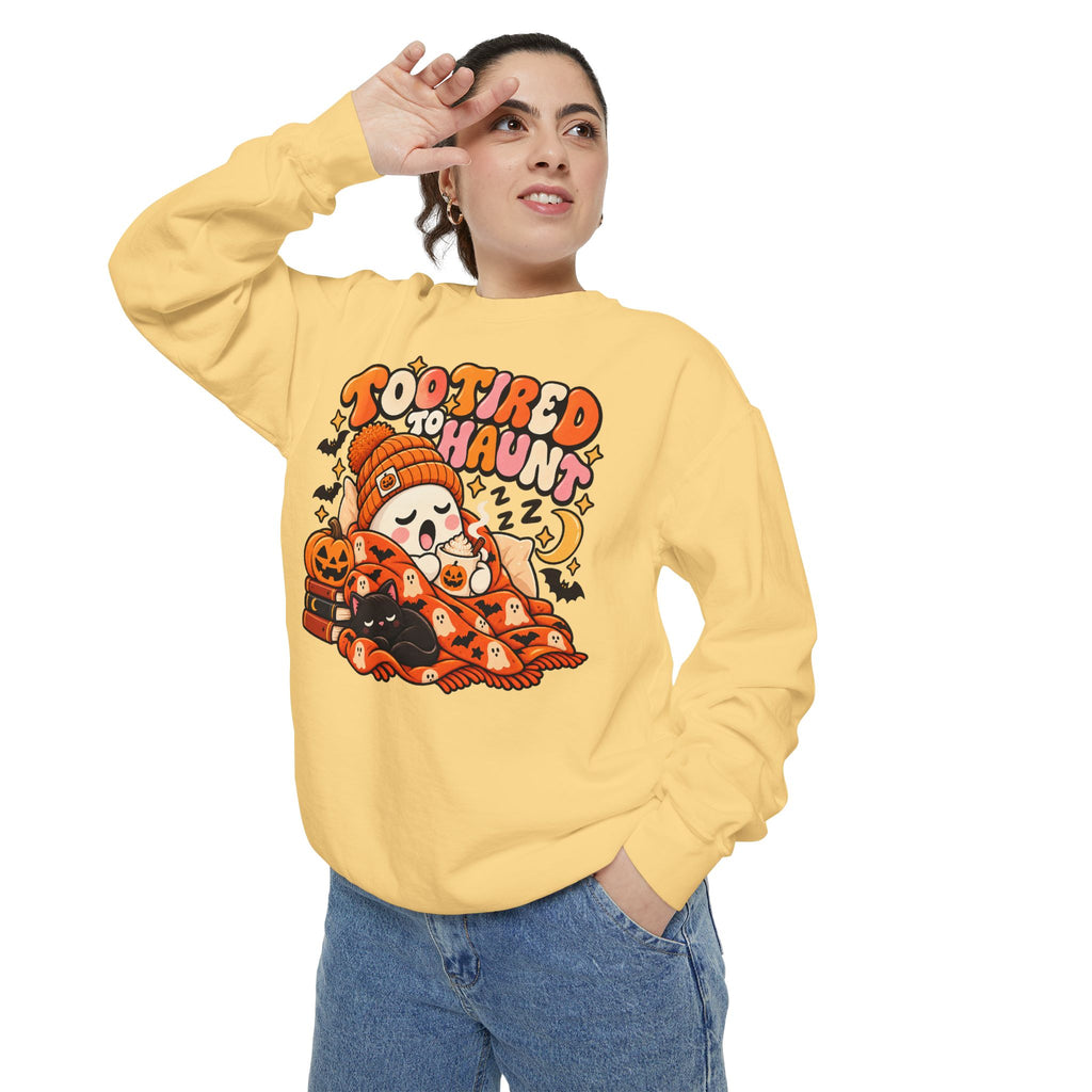 Too Tired To Haunt Halloween Ghost Sweatshirt
