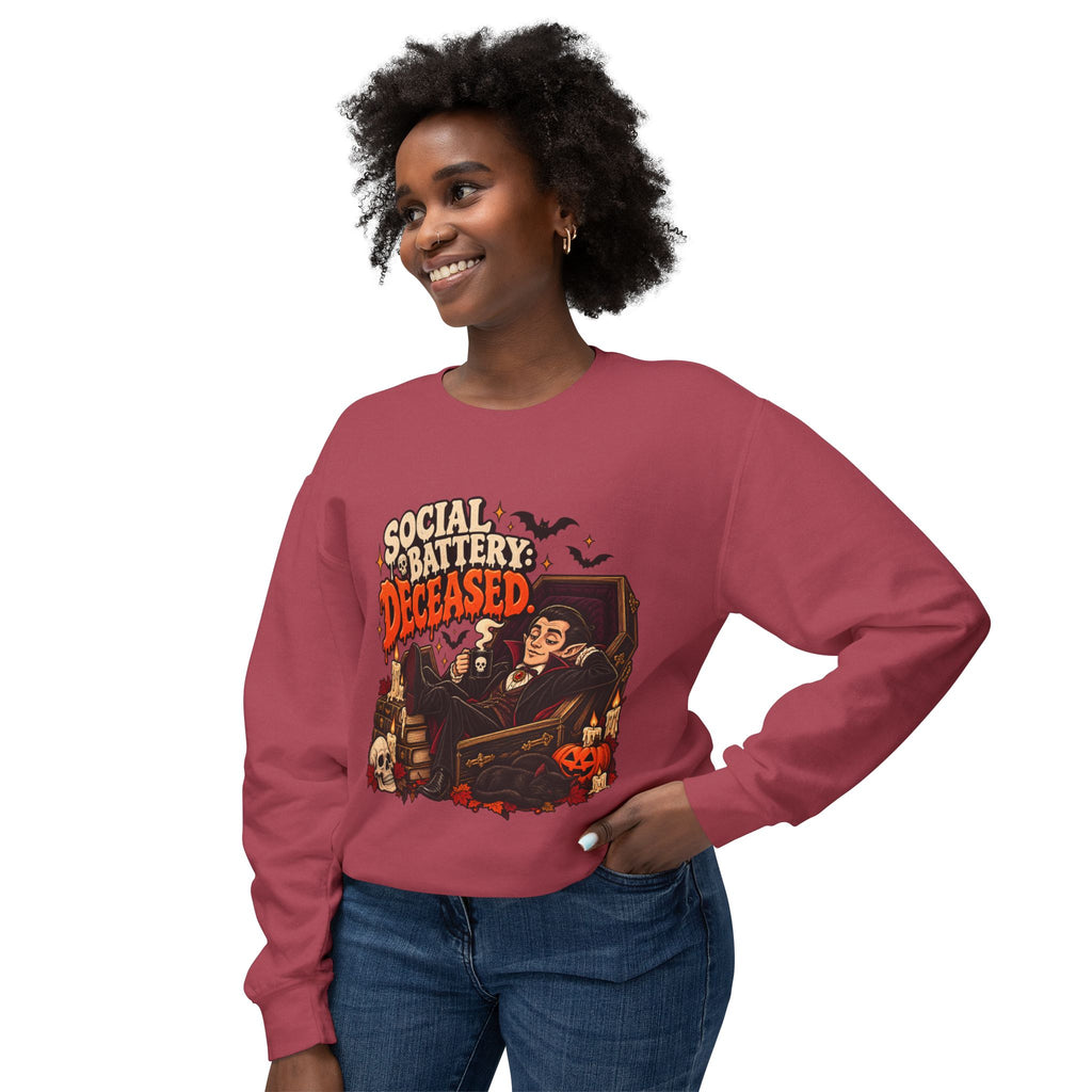 Social Battery Deceased Graphic Sweatshirt