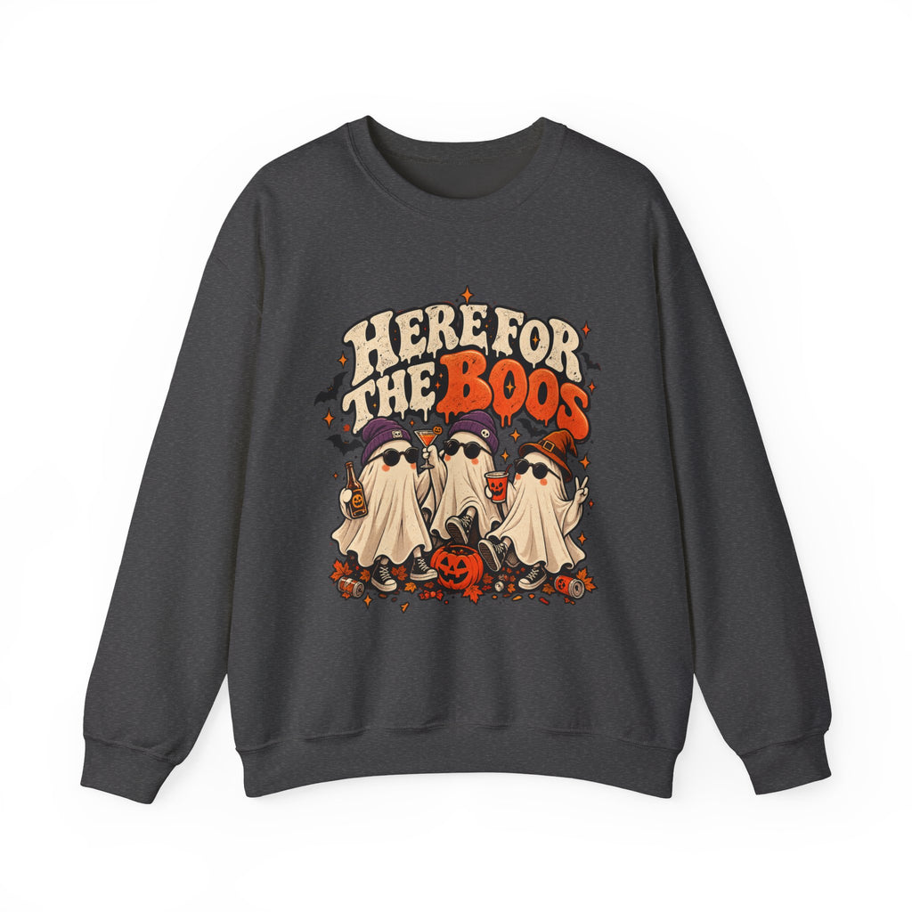 Here for the Boos Halloween Ghosts Crewneck Sweatshirt