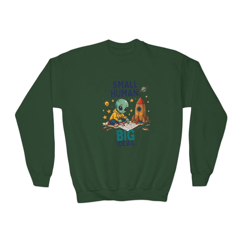 Small Human Big Ideas sweatshirt | Kids Space Alien Rocket crewneck