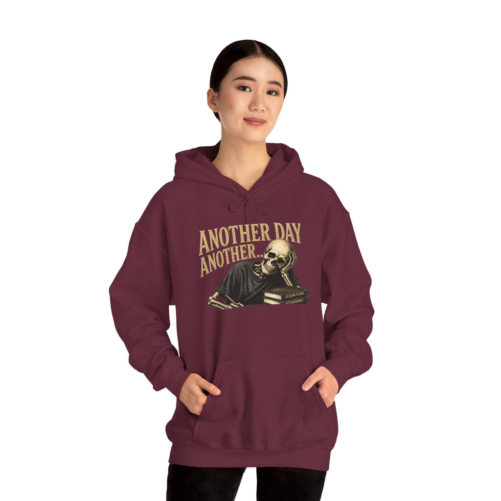 Another Day Another Debt Hoodie | Skeleton Reading Books Graphic