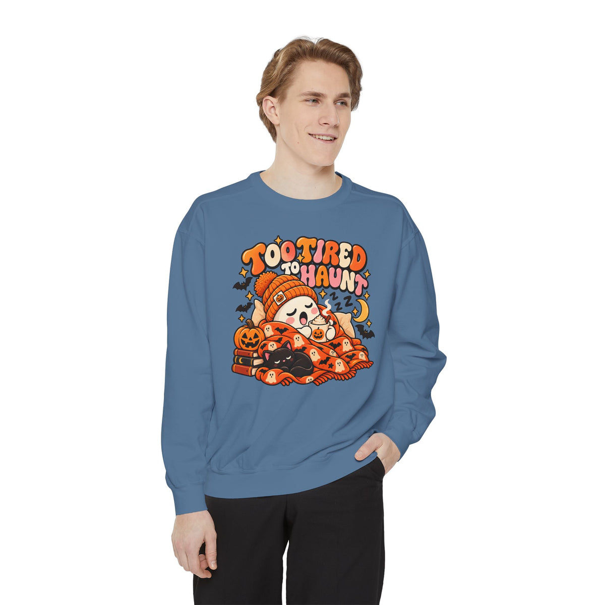 Too Tired To Haunt Halloween Ghost Sweatshirt