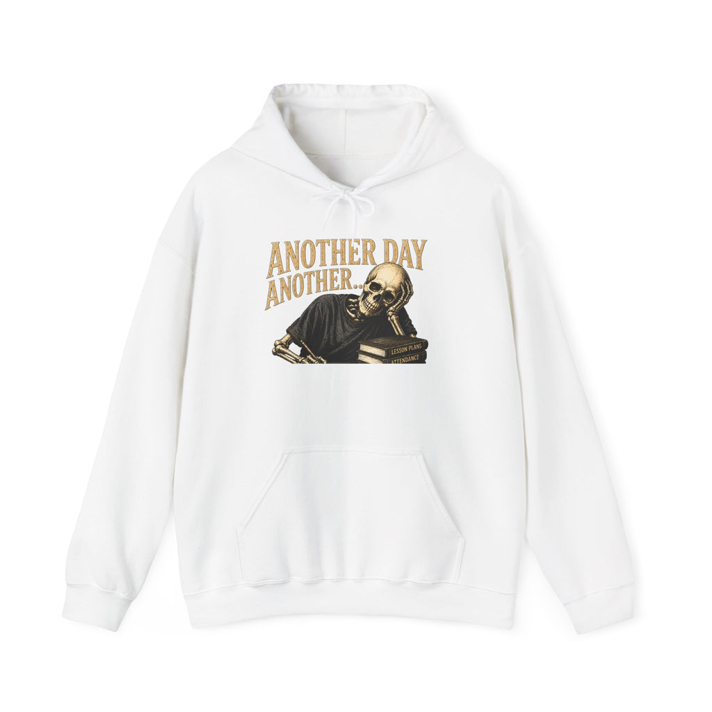 Another Day Another Debt Hoodie | Skeleton Reading Books Graphic