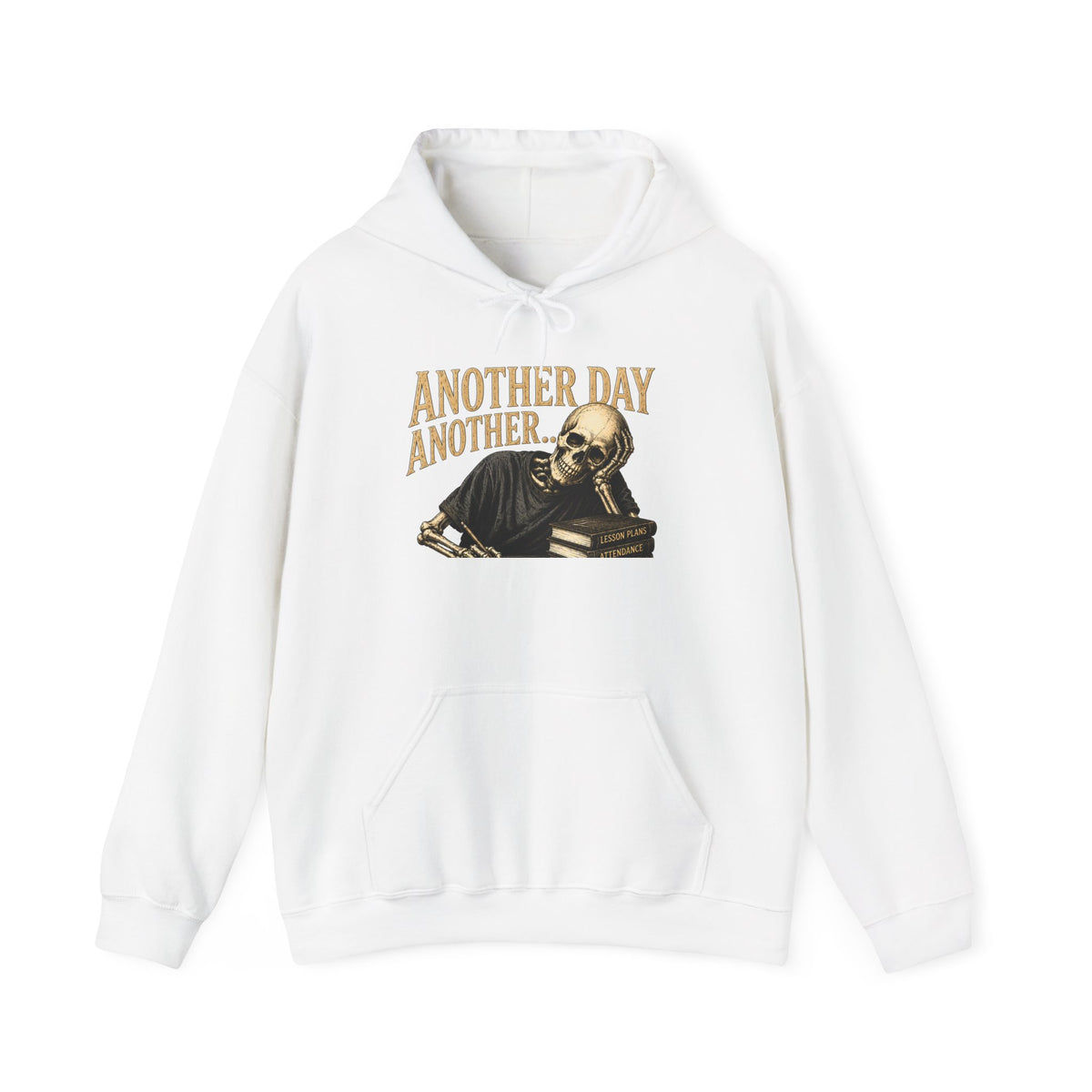 Another Day Another Debt Hoodie | Skeleton Reading Books Graphic