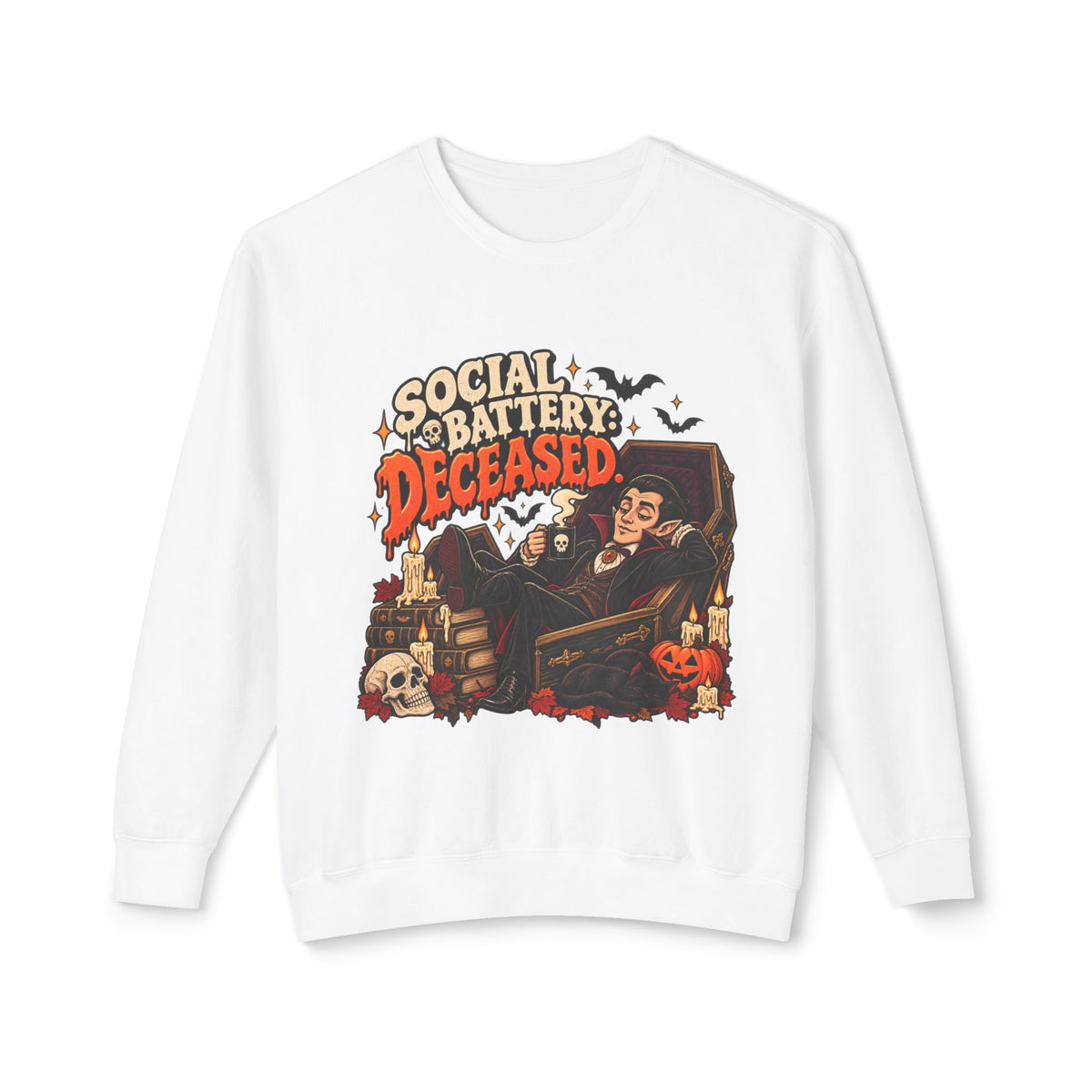 Social Battery Deceased Graphic Sweatshirt