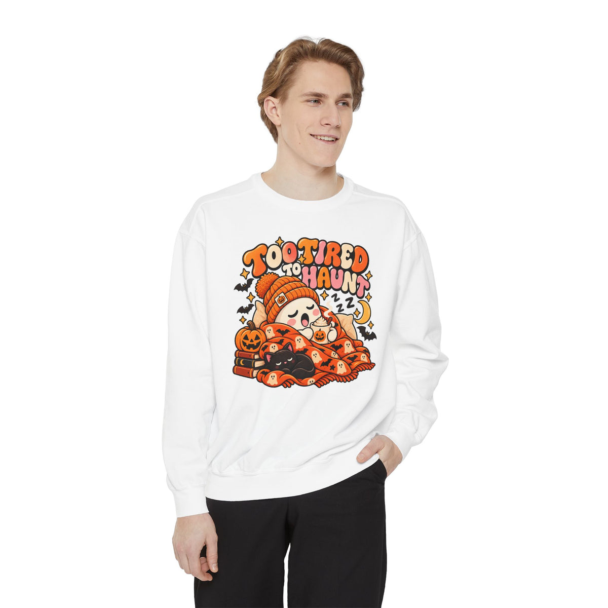 Too Tired To Haunt Halloween Ghost Sweatshirt