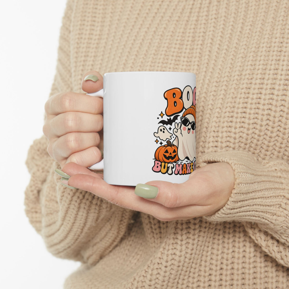 Boo Cute Halloween Ghost Ceramic Mug