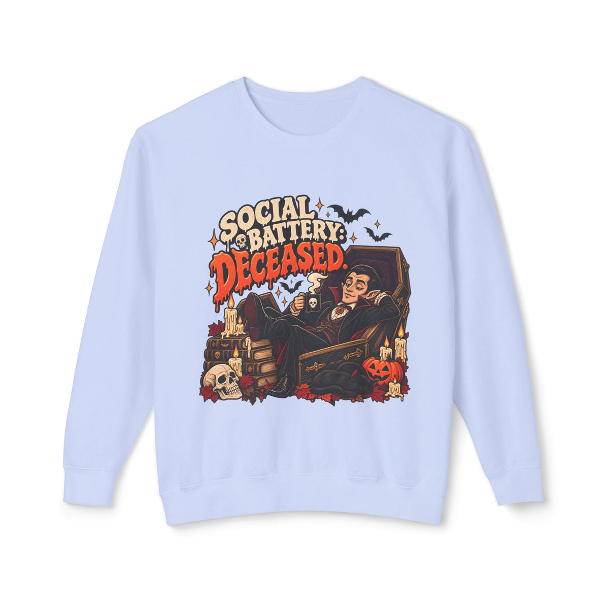 Social Battery Deceased Graphic Sweatshirt