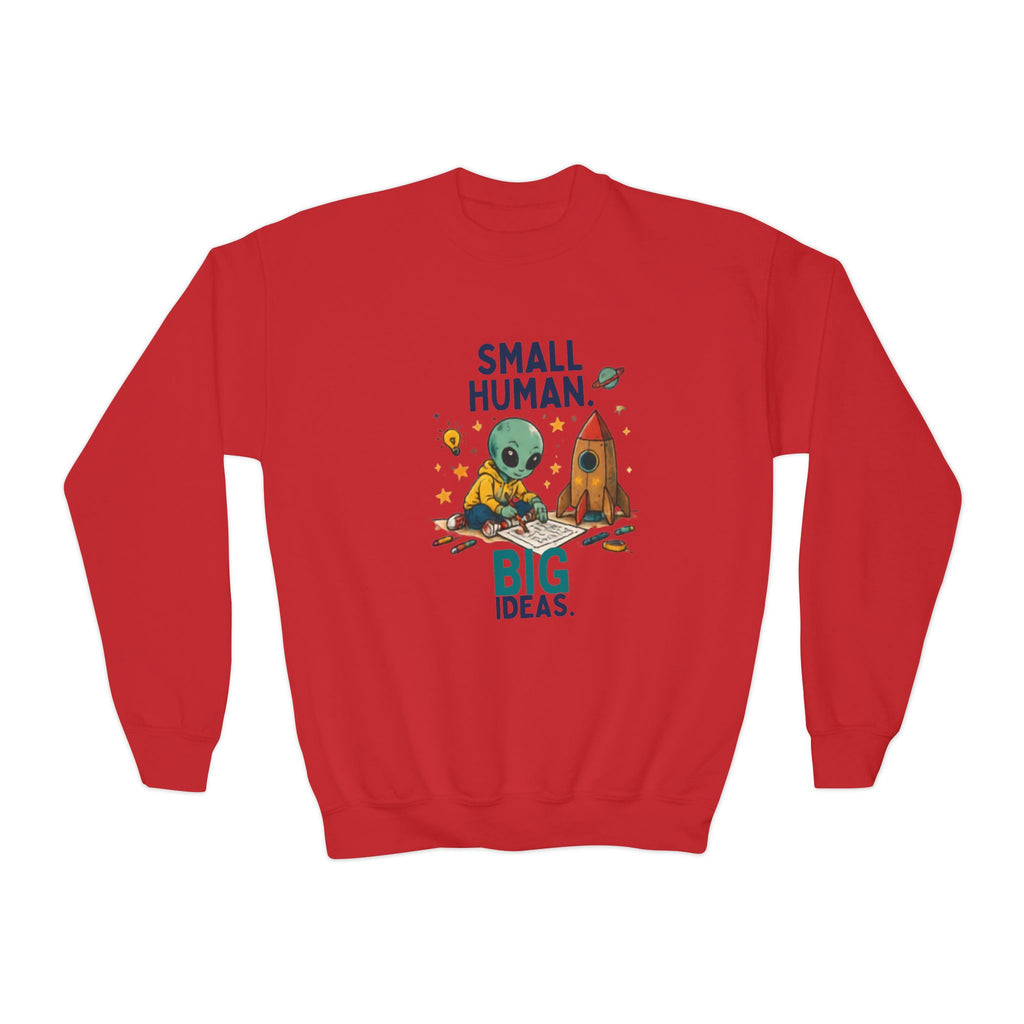 Small Human Big Ideas sweatshirt | Kids Space Alien Rocket crewneck