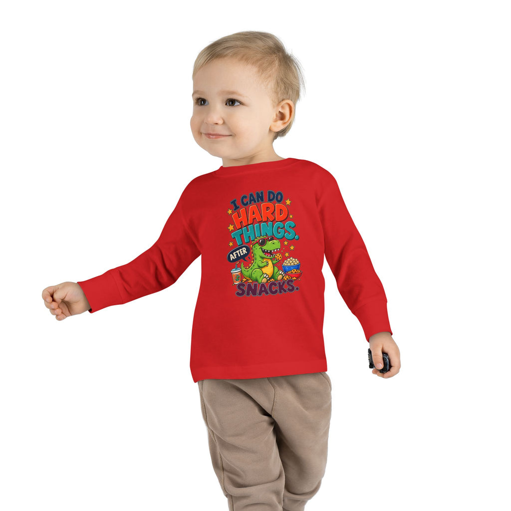 I Can Do Hard Things After Snacks Toddler Long Sleeve Tee