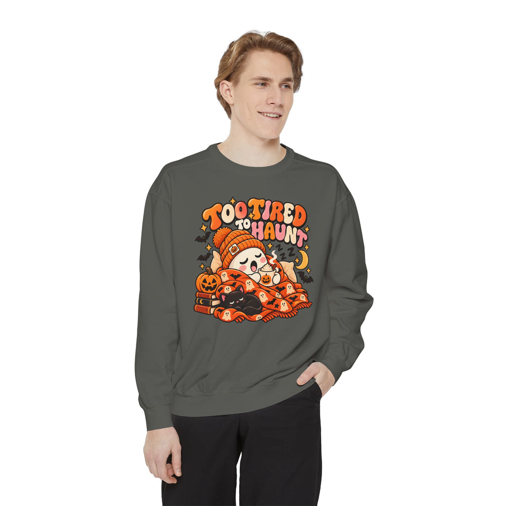 Too Tired To Haunt Halloween Ghost Sweatshirt