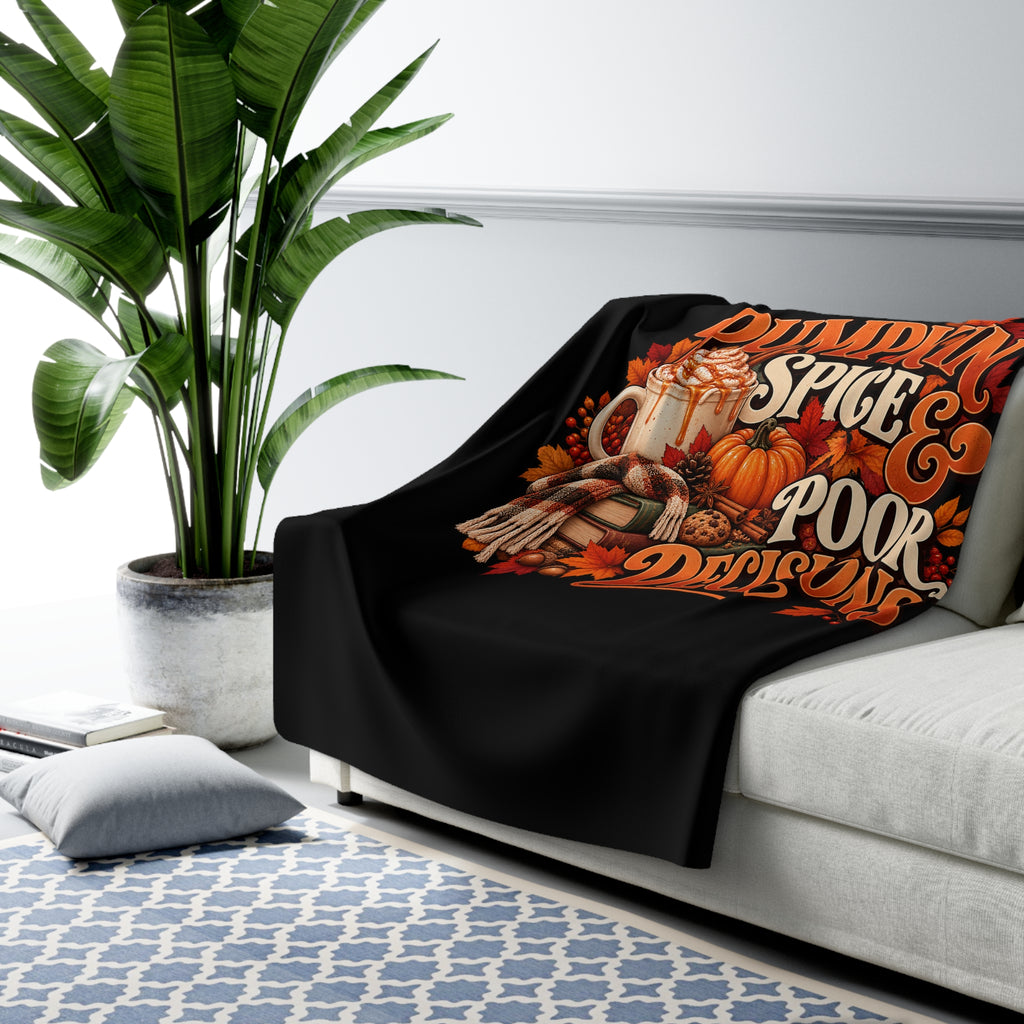 Pumpkin Spice & Poor Decisions Sherpa Fleece Blanket