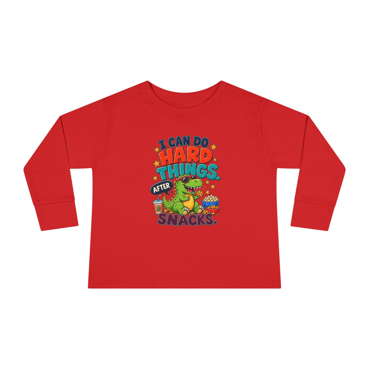 I Can Do Hard Things After Snacks Toddler Long Sleeve Tee