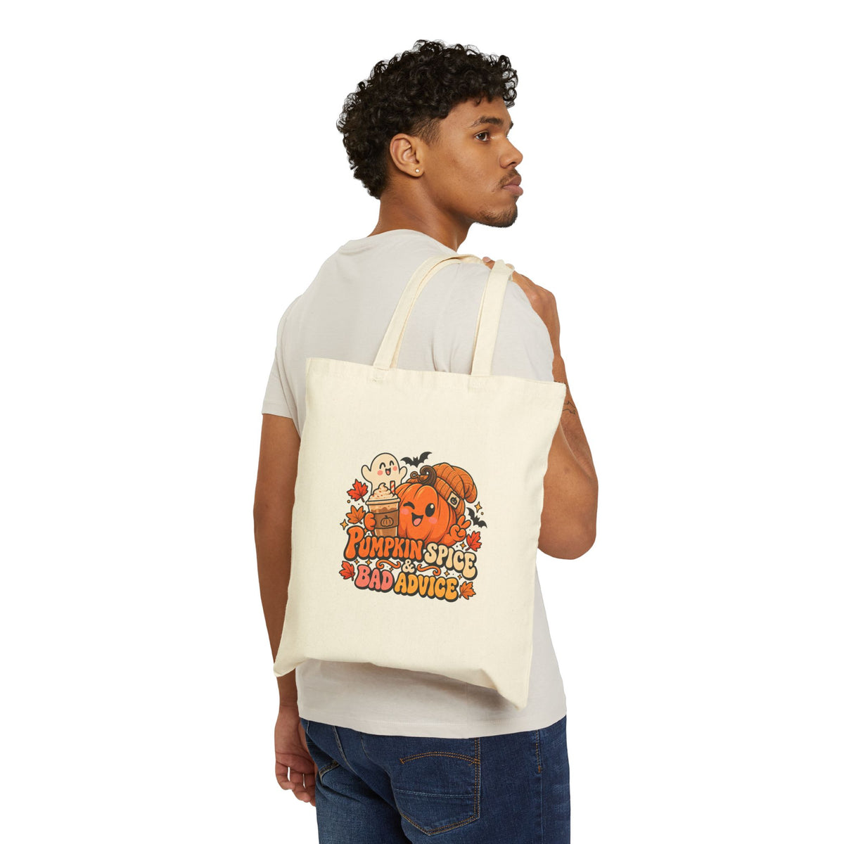 Pumpkin Spice Bad Advice Halloween Canvas Tote Bag