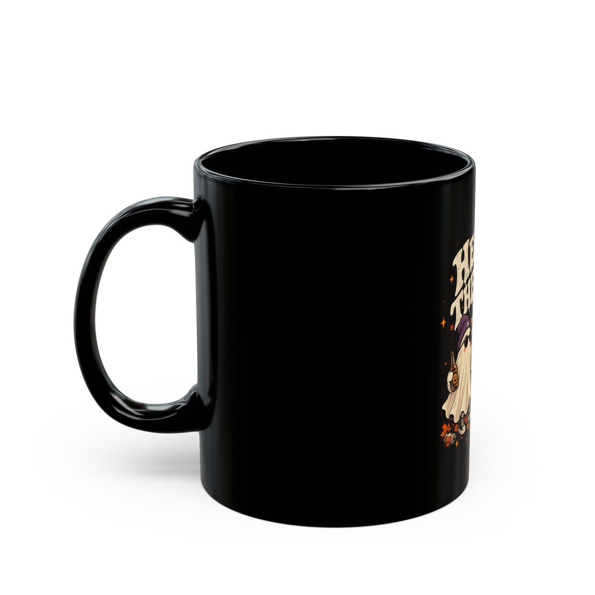 Here for the Boos Halloween Ghosts Black Mug