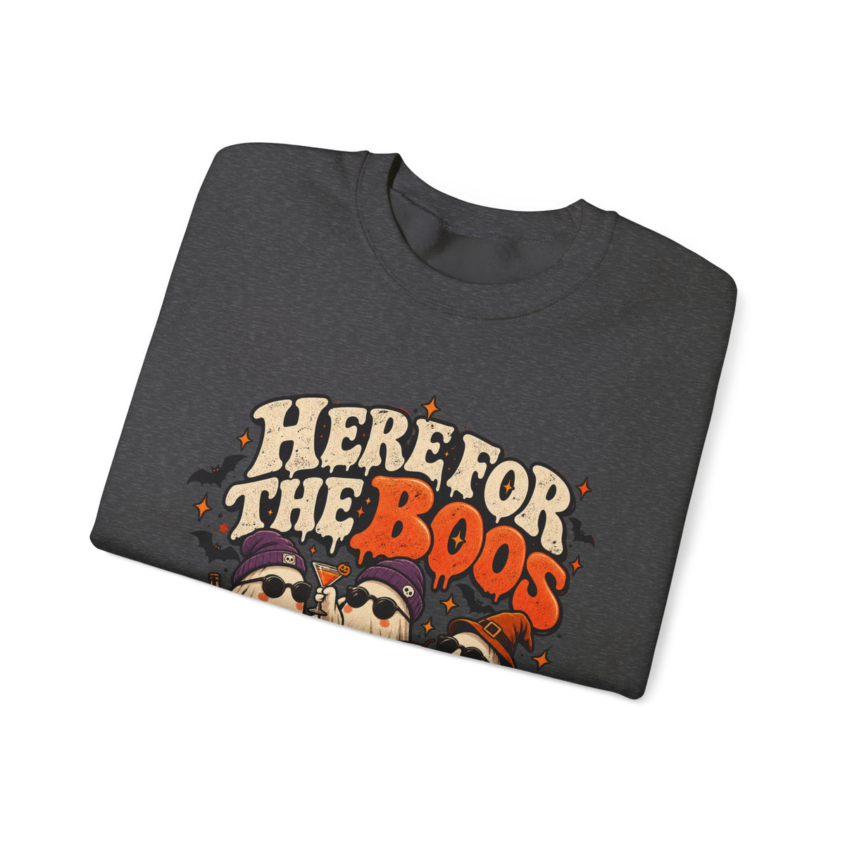 Here for the Boos Halloween Ghosts Crewneck Sweatshirt