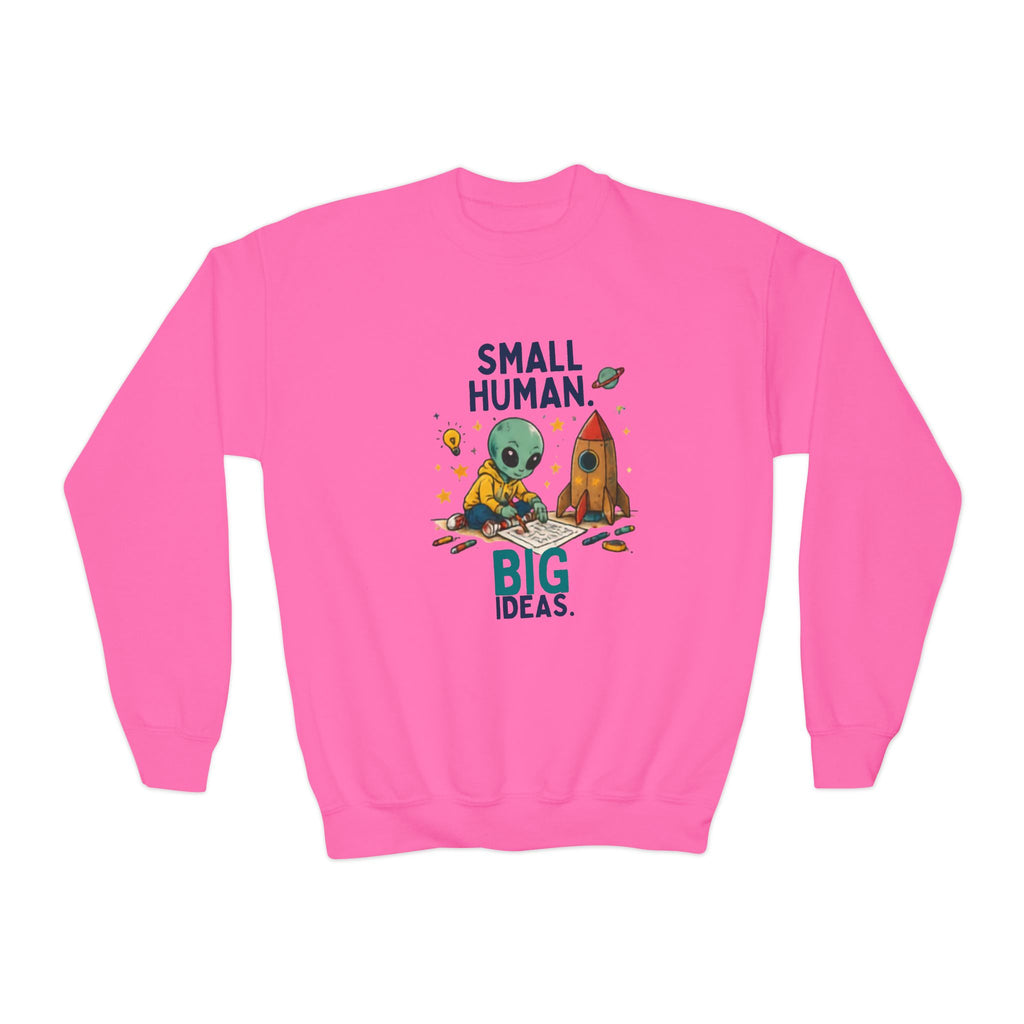 Small Human Big Ideas sweatshirt | Kids Space Alien Rocket crewneck