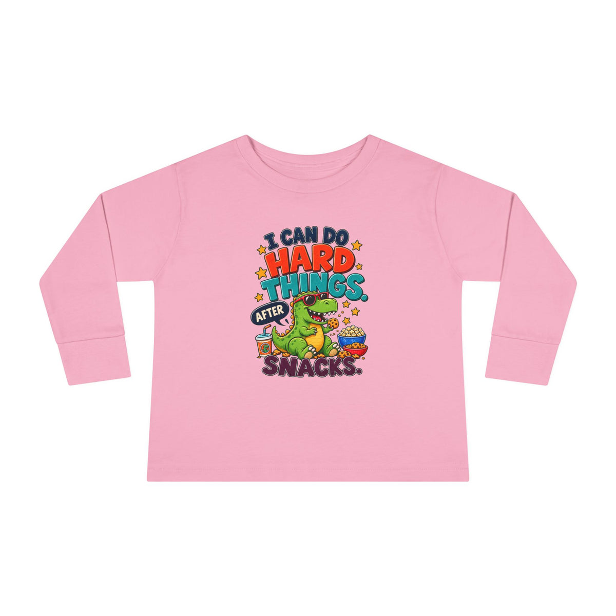 I Can Do Hard Things After Snacks Toddler Long Sleeve Tee