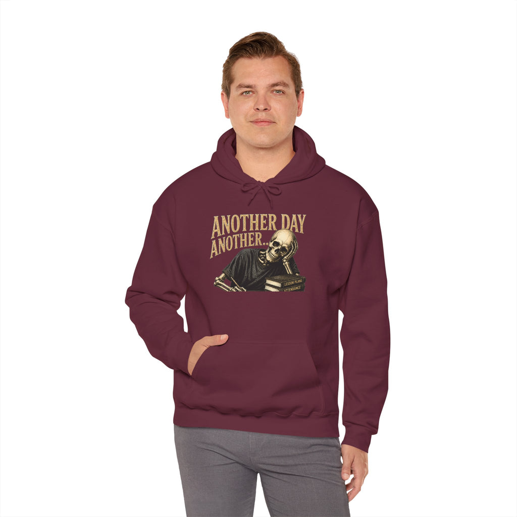 Another Day Another Debt Hoodie | Skeleton Reading Books Graphic