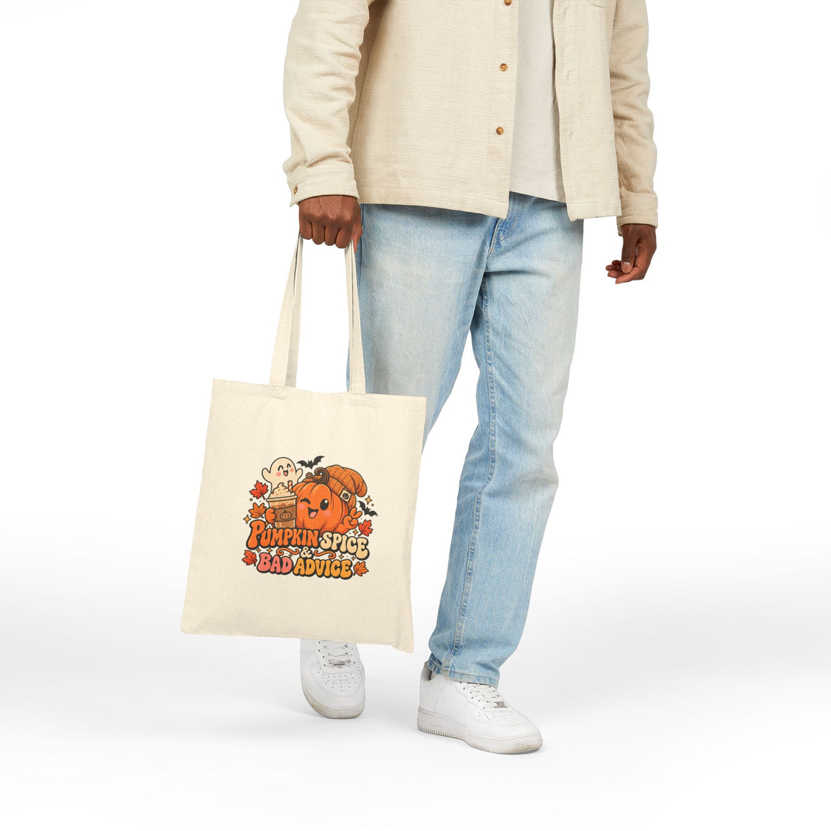 Pumpkin Spice Bad Advice Halloween Canvas Tote Bag