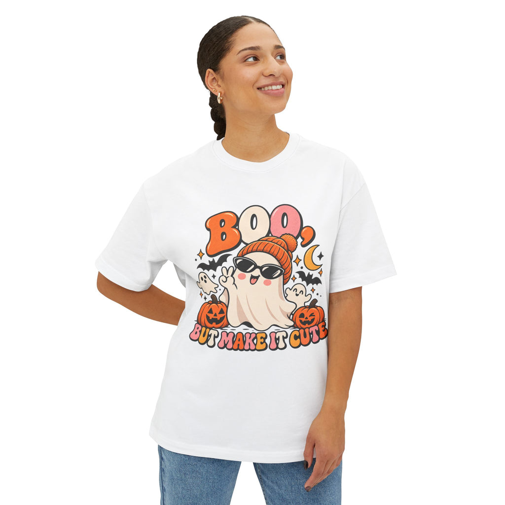 Boo But Make It Cute Halloween Oversized Boxy Tee