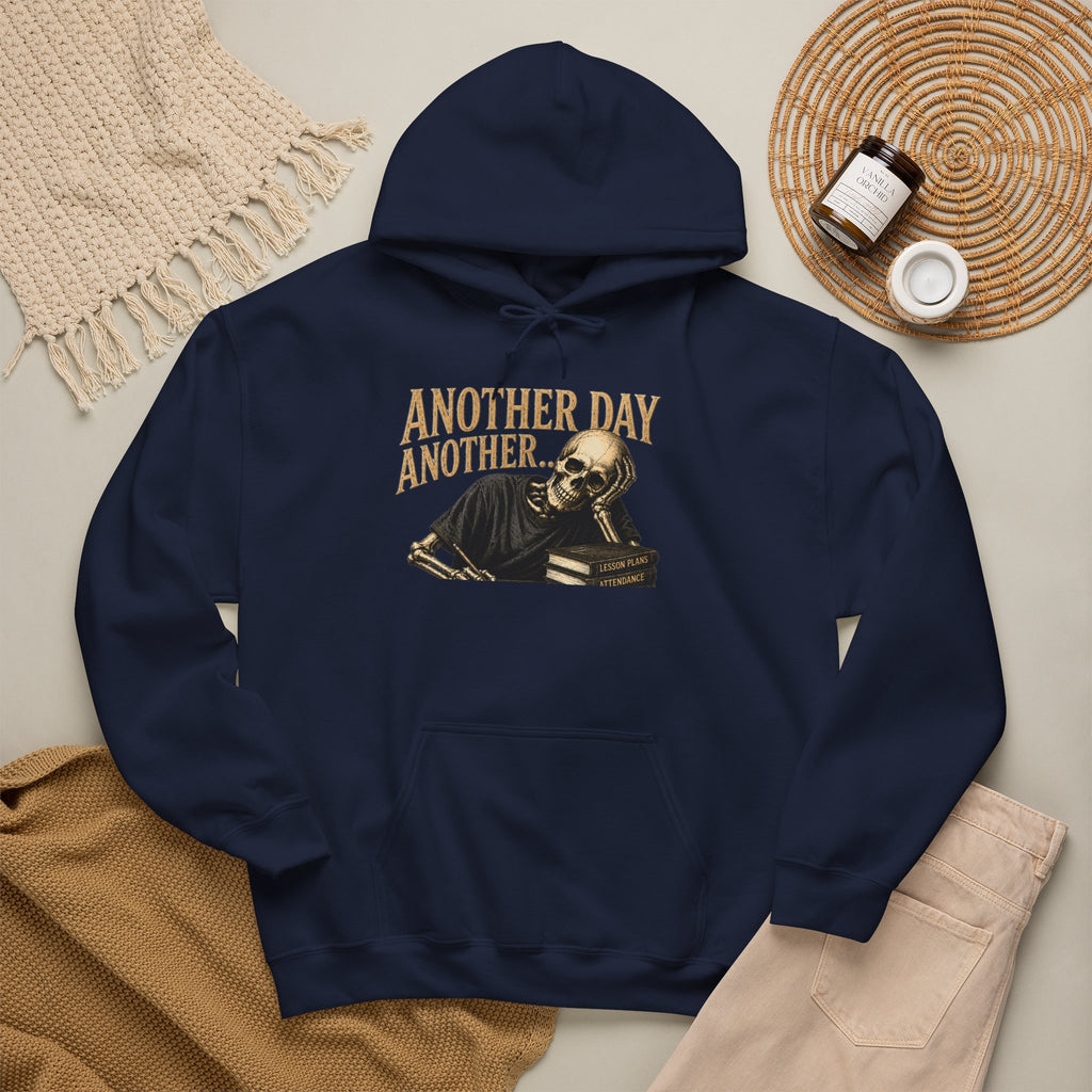 Another Day Another Debt Hoodie | Skeleton Reading Books Graphic