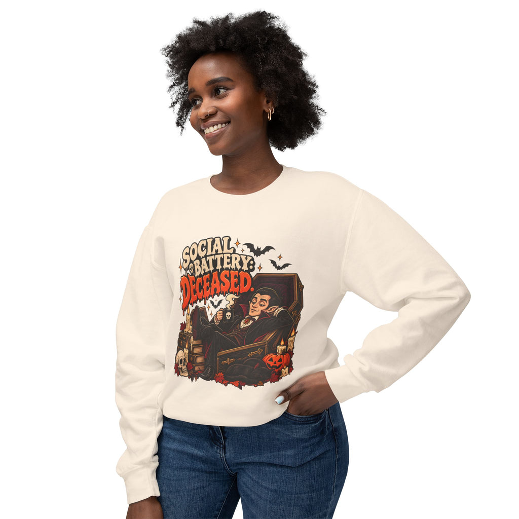 Social Battery Deceased Graphic Sweatshirt