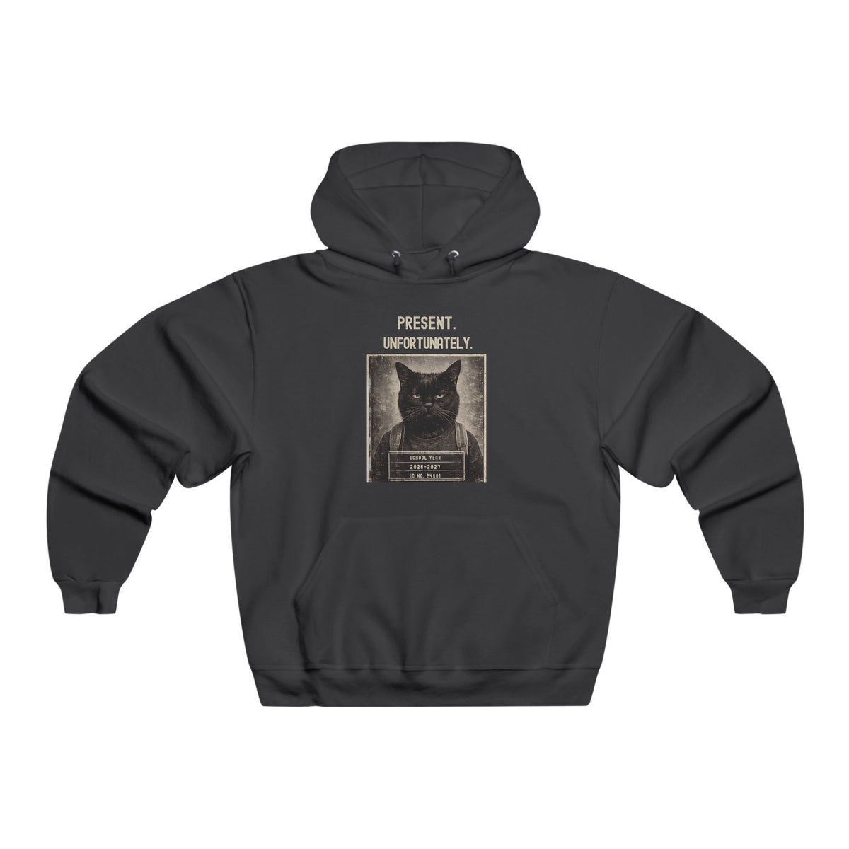 Vintage Black Cat Wanted Poster Hoodie | Present graphic sweatshirt