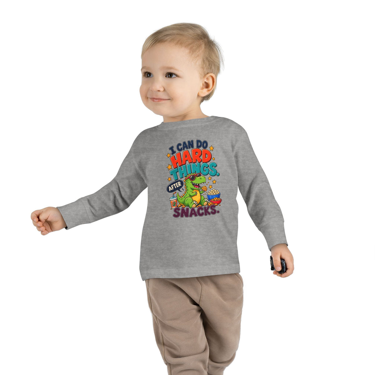 I Can Do Hard Things After Snacks Toddler Long Sleeve Tee