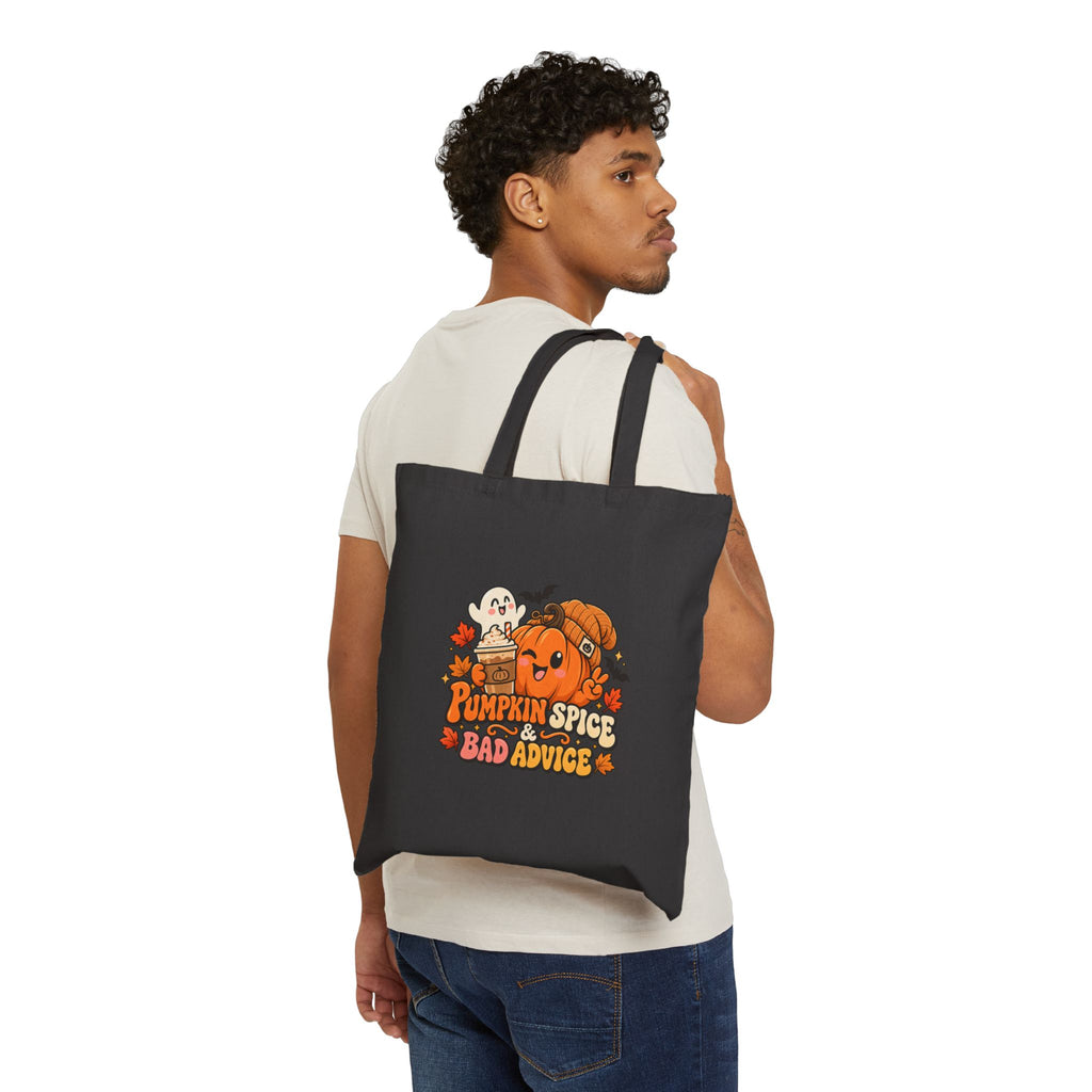 Pumpkin Spice Bad Advice Halloween Canvas Tote Bag
