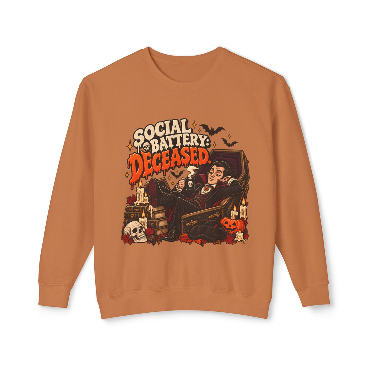 Social Battery Deceased Graphic Sweatshirt