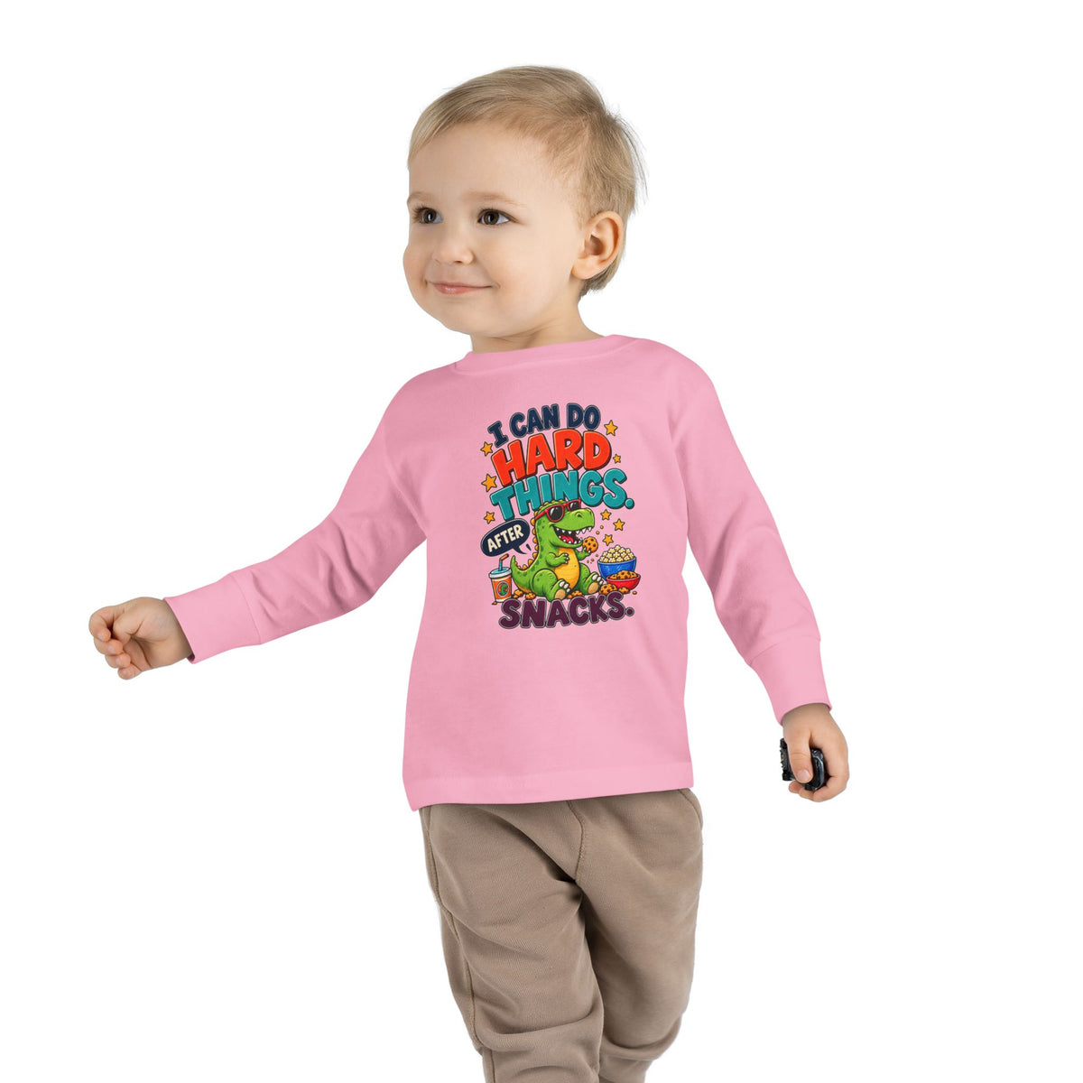 I Can Do Hard Things After Snacks Toddler Long Sleeve Tee
