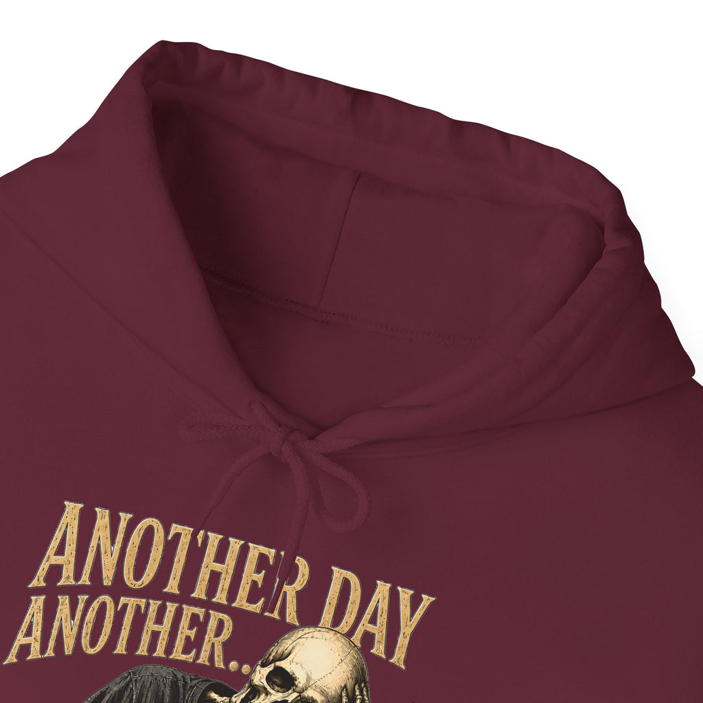 Another Day Another Debt Hoodie | Skeleton Reading Books Graphic
