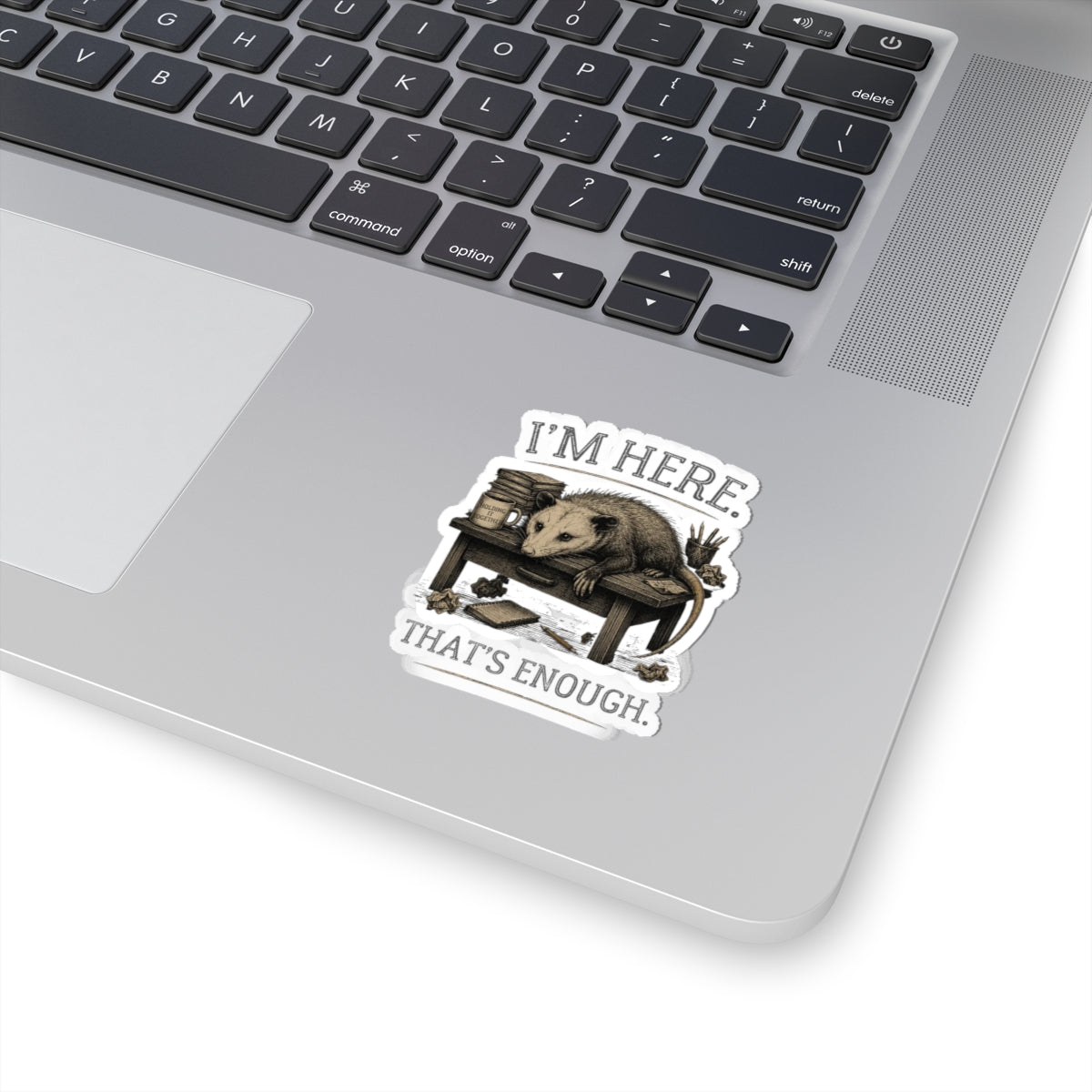 I'm Here. That's Enough. Opossum Sticker | Funny Study Decal