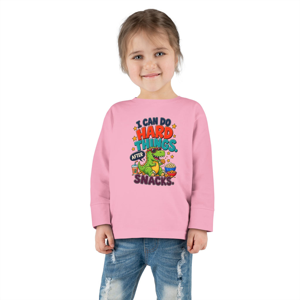I Can Do Hard Things After Snacks Toddler Long Sleeve Tee