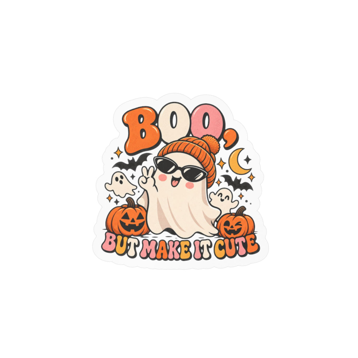 Boo But Make It Cute Halloween Ghost Kiss-Cut Vinyl Decal