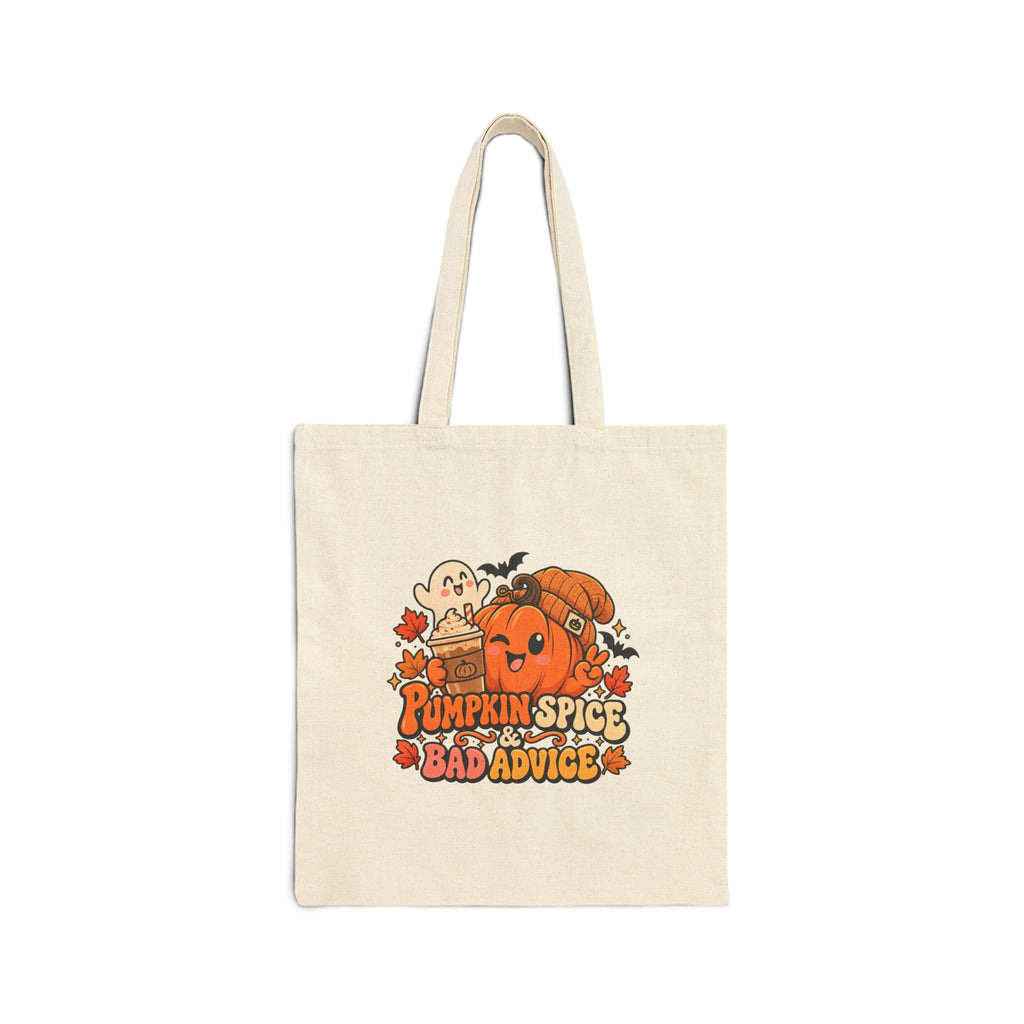 Pumpkin Spice Bad Advice Halloween Canvas Tote Bag