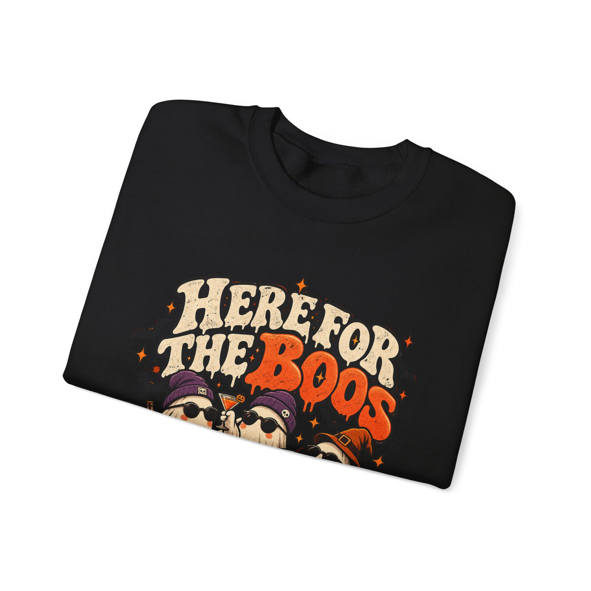 Here for the Boos Halloween Ghosts Crewneck Sweatshirt