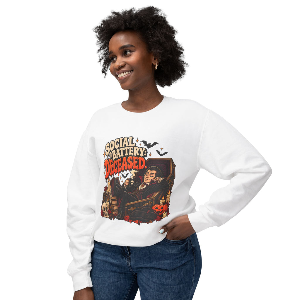 Social Battery Deceased Graphic Sweatshirt