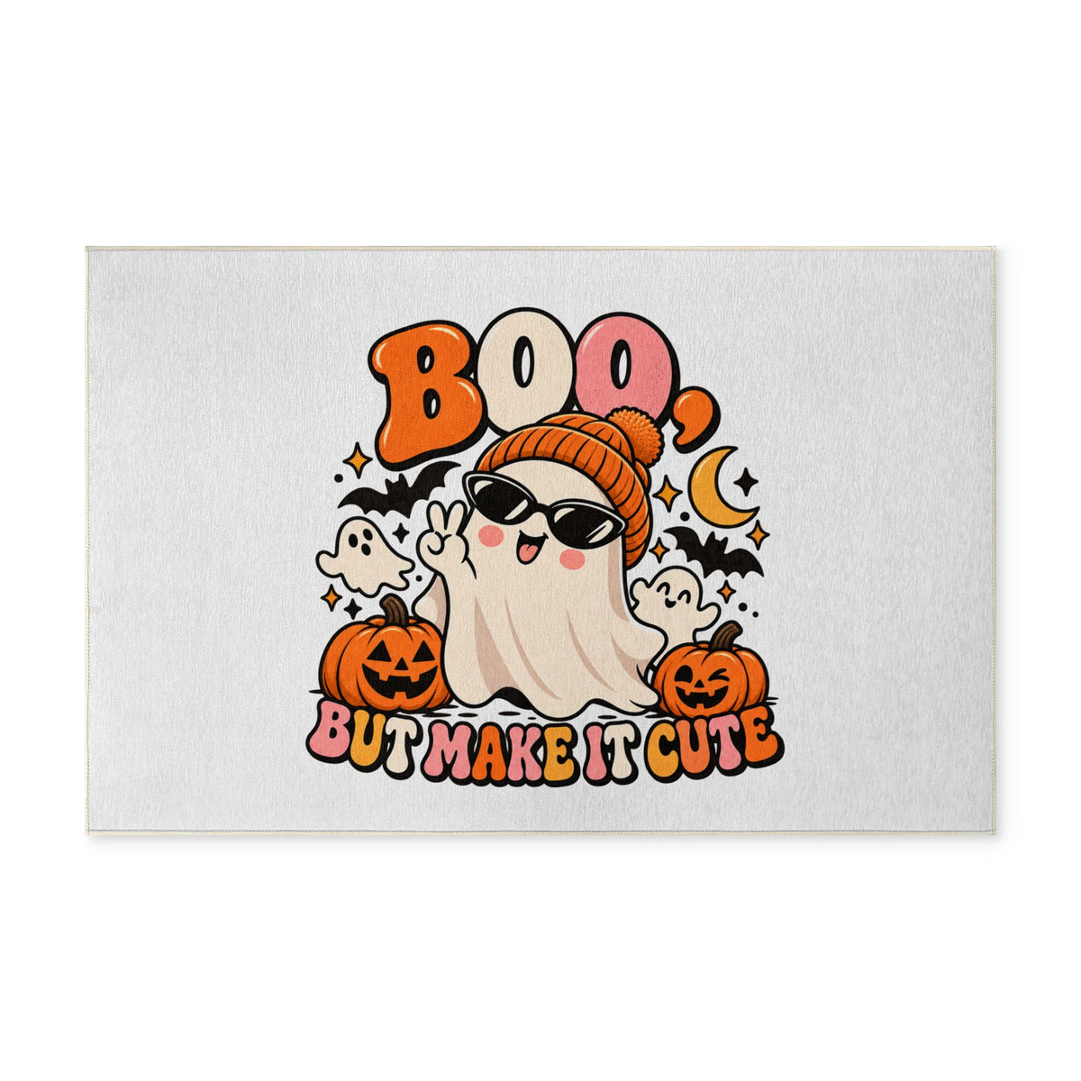 Boo But Make It Cute Halloween Washable Rug