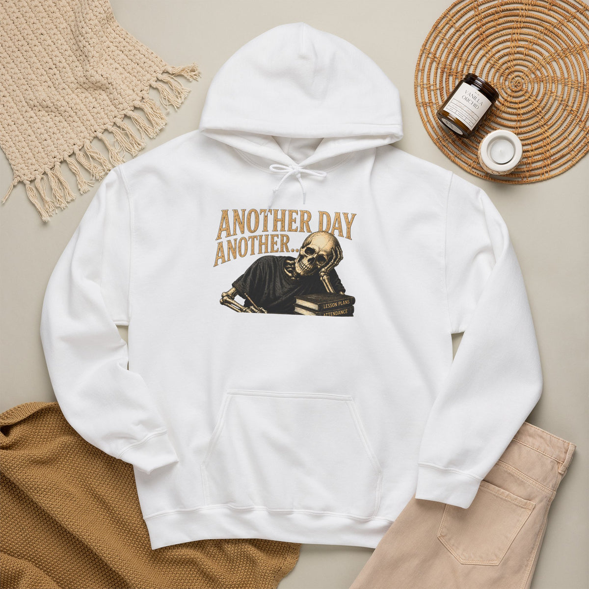 Another Day Another Debt Hoodie | Skeleton Reading Books Graphic