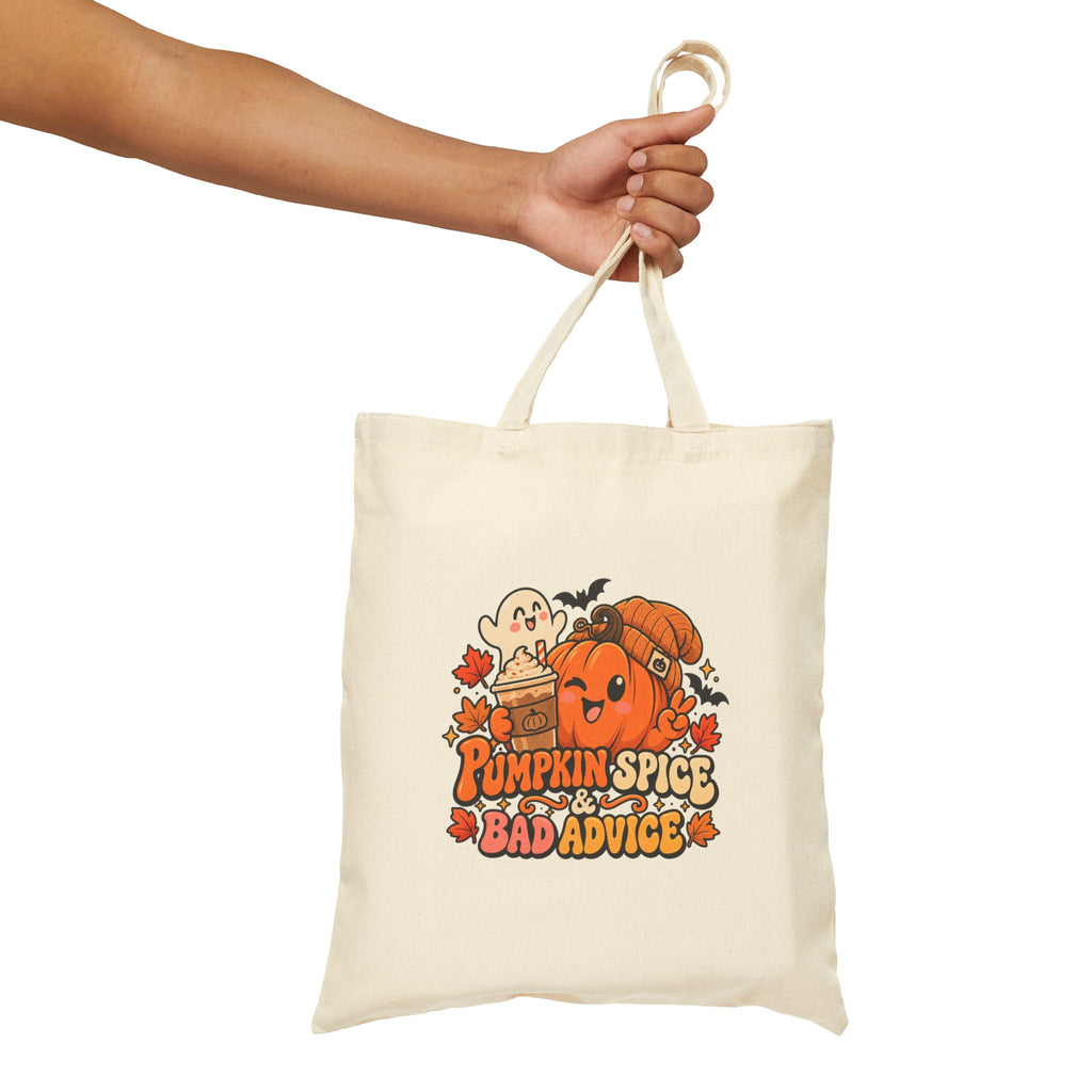 Pumpkin Spice Bad Advice Halloween Canvas Tote Bag