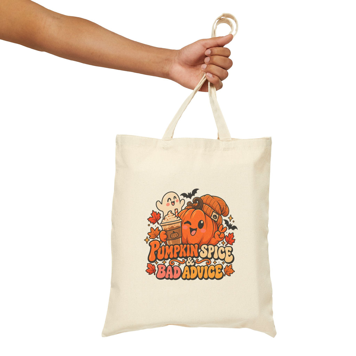 Pumpkin Spice Bad Advice Halloween Canvas Tote Bag