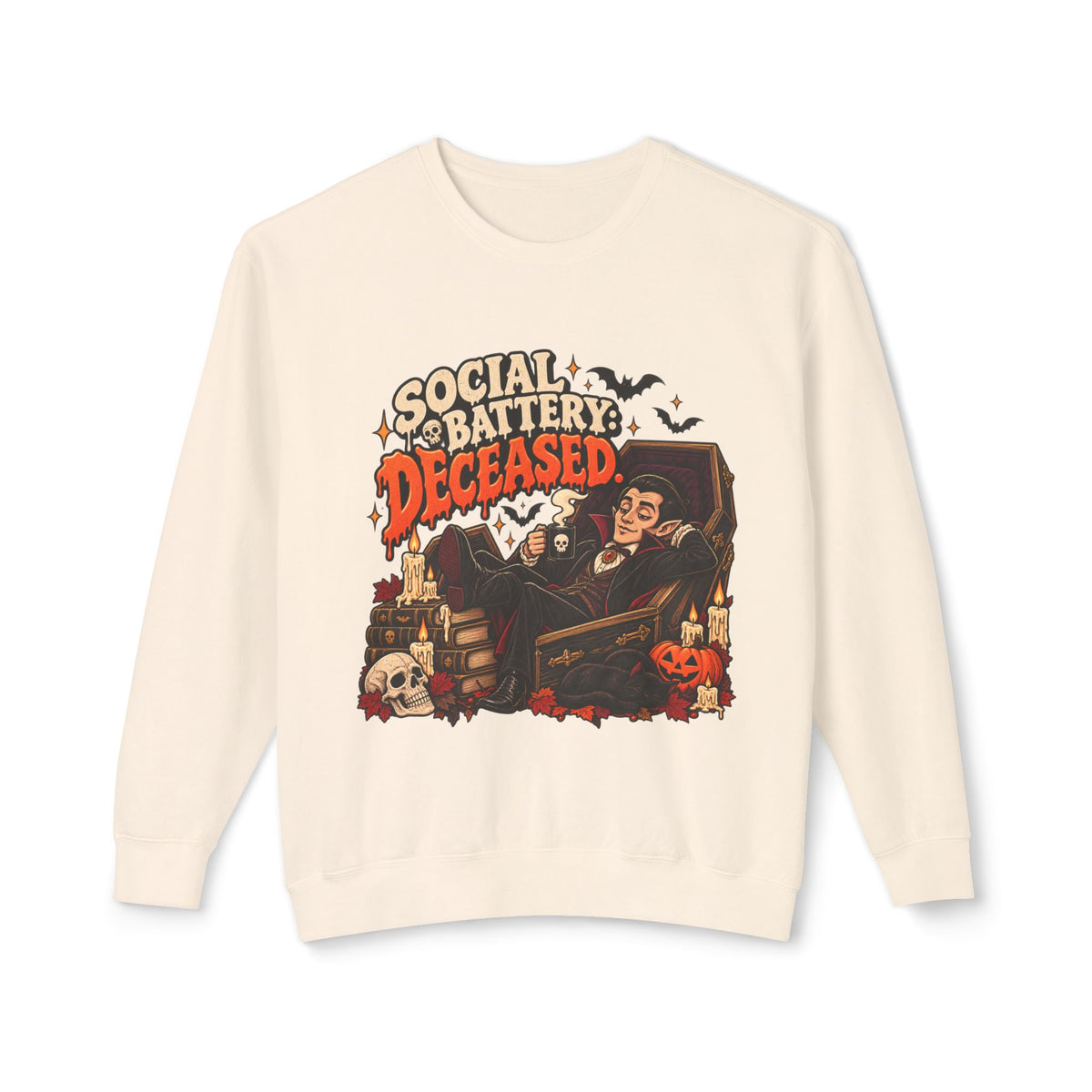 Social Battery Deceased Graphic Sweatshirt