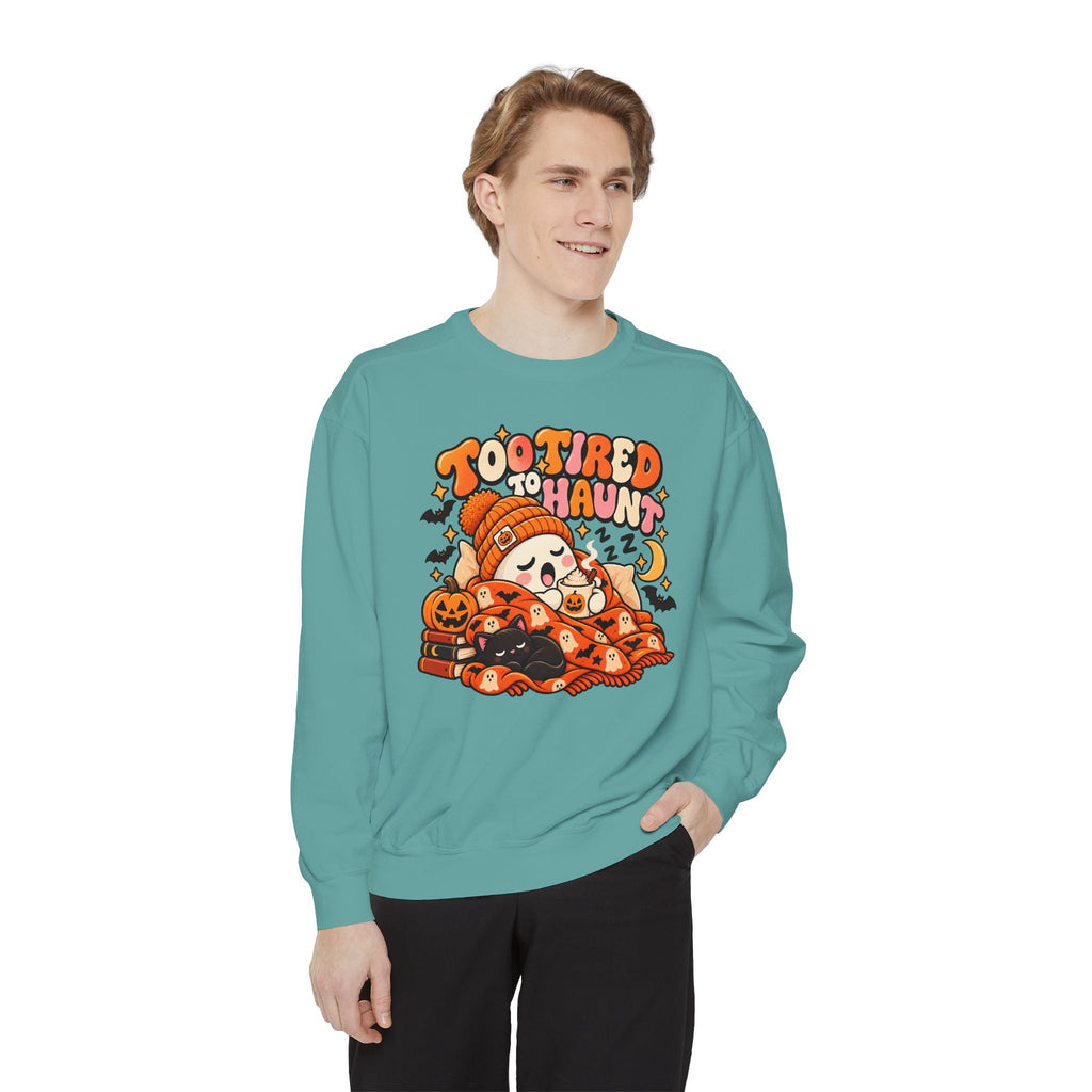 Too Tired To Haunt Halloween Ghost Sweatshirt