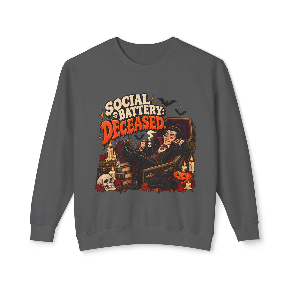 Social Battery Deceased Graphic Sweatshirt