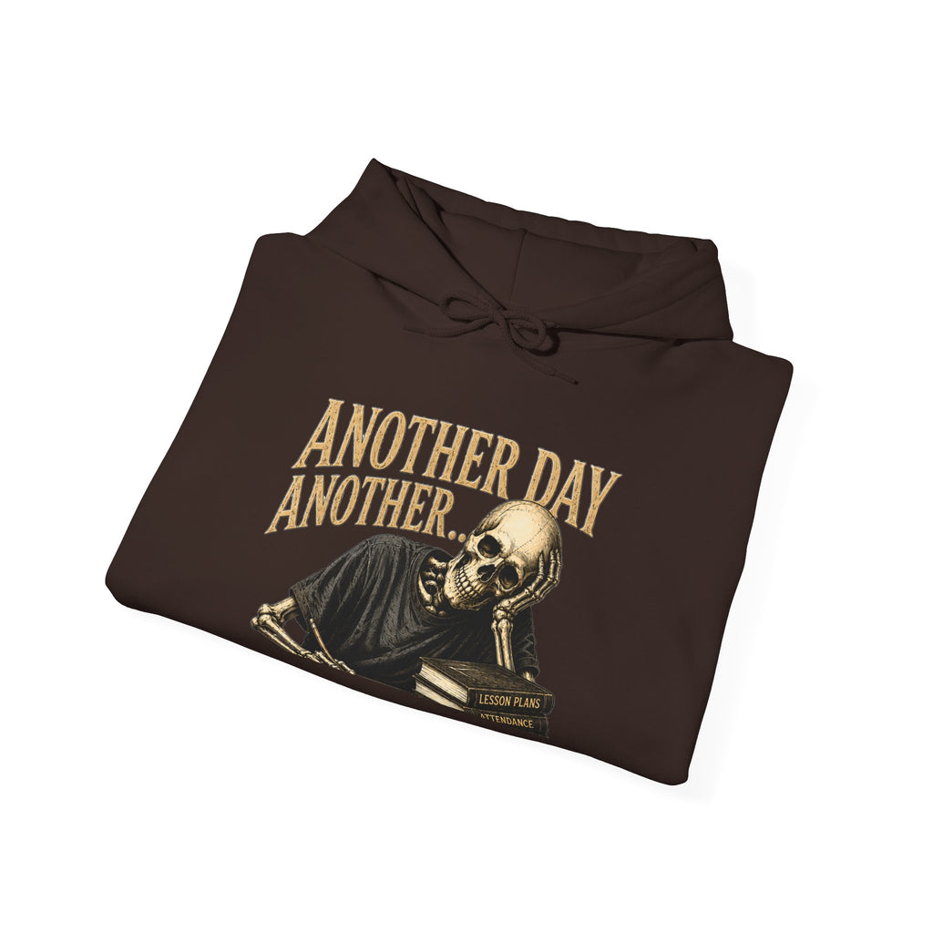 Another Day Another Debt Hoodie | Skeleton Reading Books Graphic