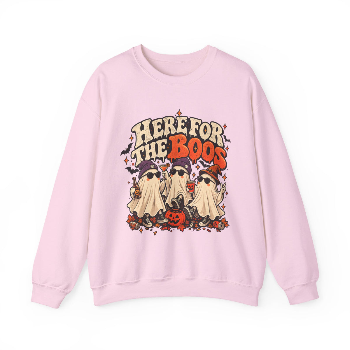 Here for the Boos Halloween Ghosts Crewneck Sweatshirt