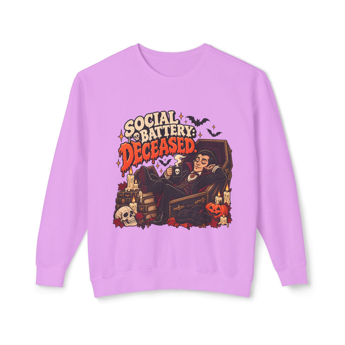 Social Battery Deceased Graphic Sweatshirt